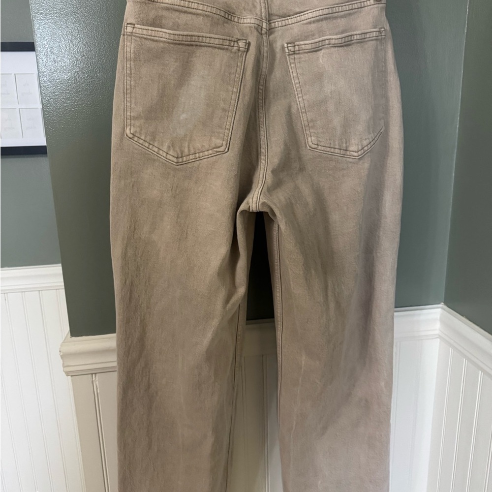 Abercrombie & Fitch the 90s Curve Love High Rise Beige Straight Leg Jeans 10/30 - Picture 6 of 7